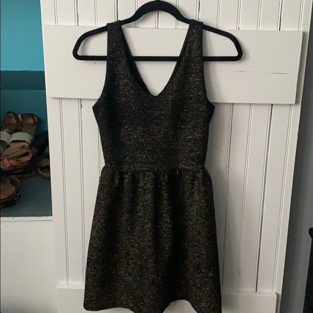 Black and Gold Sparkly Party Dress